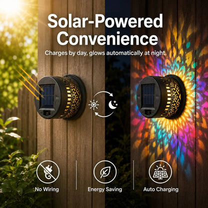 ✨🌈 Mandala Solar Wall Lamp – Magical Patio Night Ambience